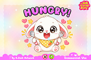 Hungry Rabbit Animal Clipart, an Animal Illustration by K.JackArtwork (Thumbnail 1 of 6)