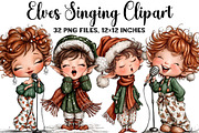 Elves Singing Clipart, an Illustration by DreamArtGraphic (Thumbnail 1 of 5)