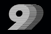 Number 9 speed motion lines logo, a Branding & Logo Template by Leksono (Thumbnail 1 of 2)