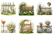 Spring Fences Clipart Bundle, an Illustration by DreamArtGraphic (Thumbnail 2 of 4)