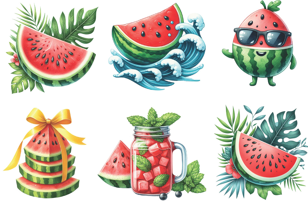 Hello Summer Juicy Watermelon, an Illustration by CraftArtStudio (Photo 2 of 6)