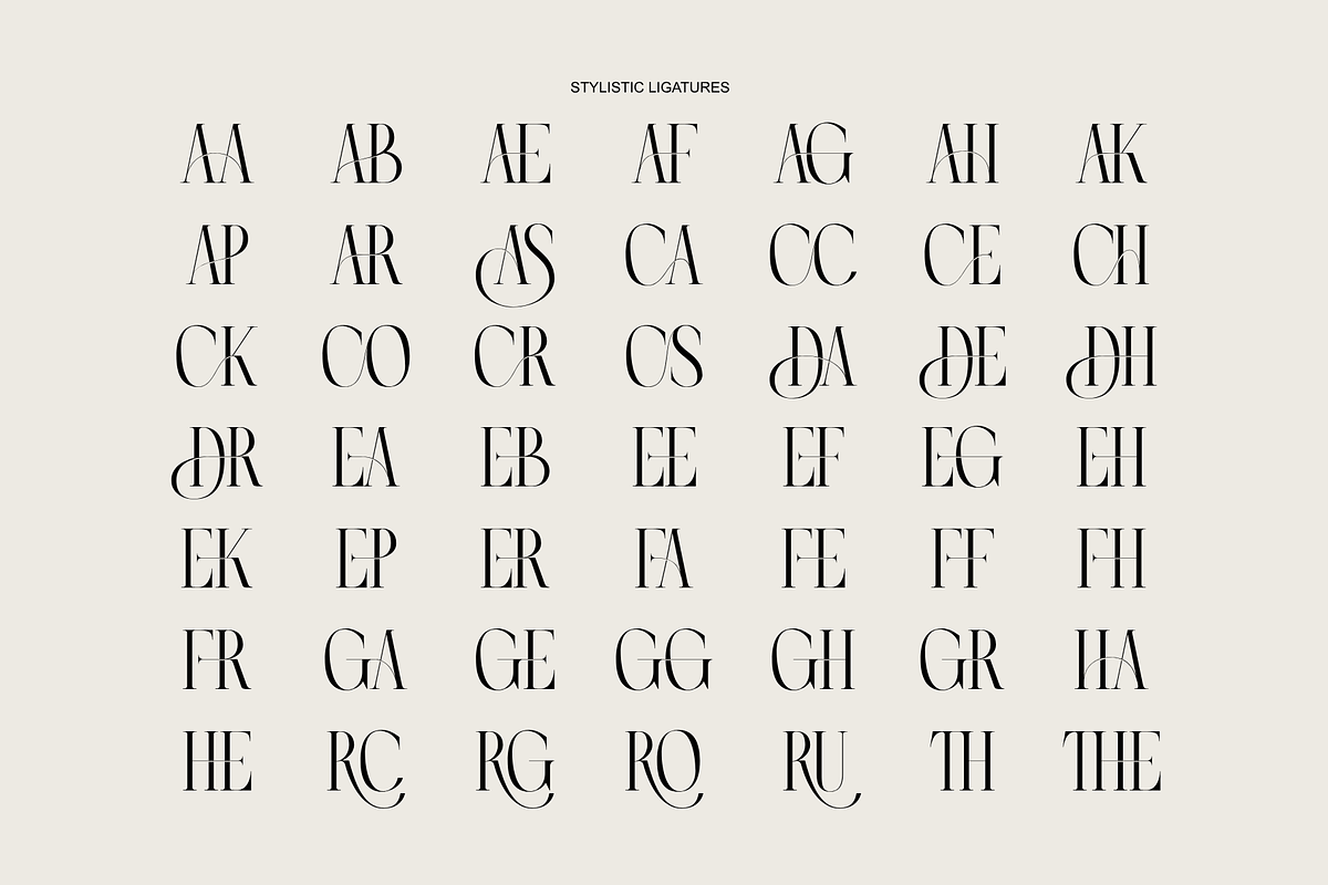 Asfar - Modern Ligatures Font, a Serif Font by Nirmana Visual (Photo 4 of 10)