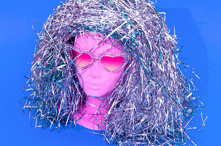 Stylish Christmas mannequin on blue background. Holiday, hallowe, a Beauty & Fashion Photo by Jenya Porechenskaya