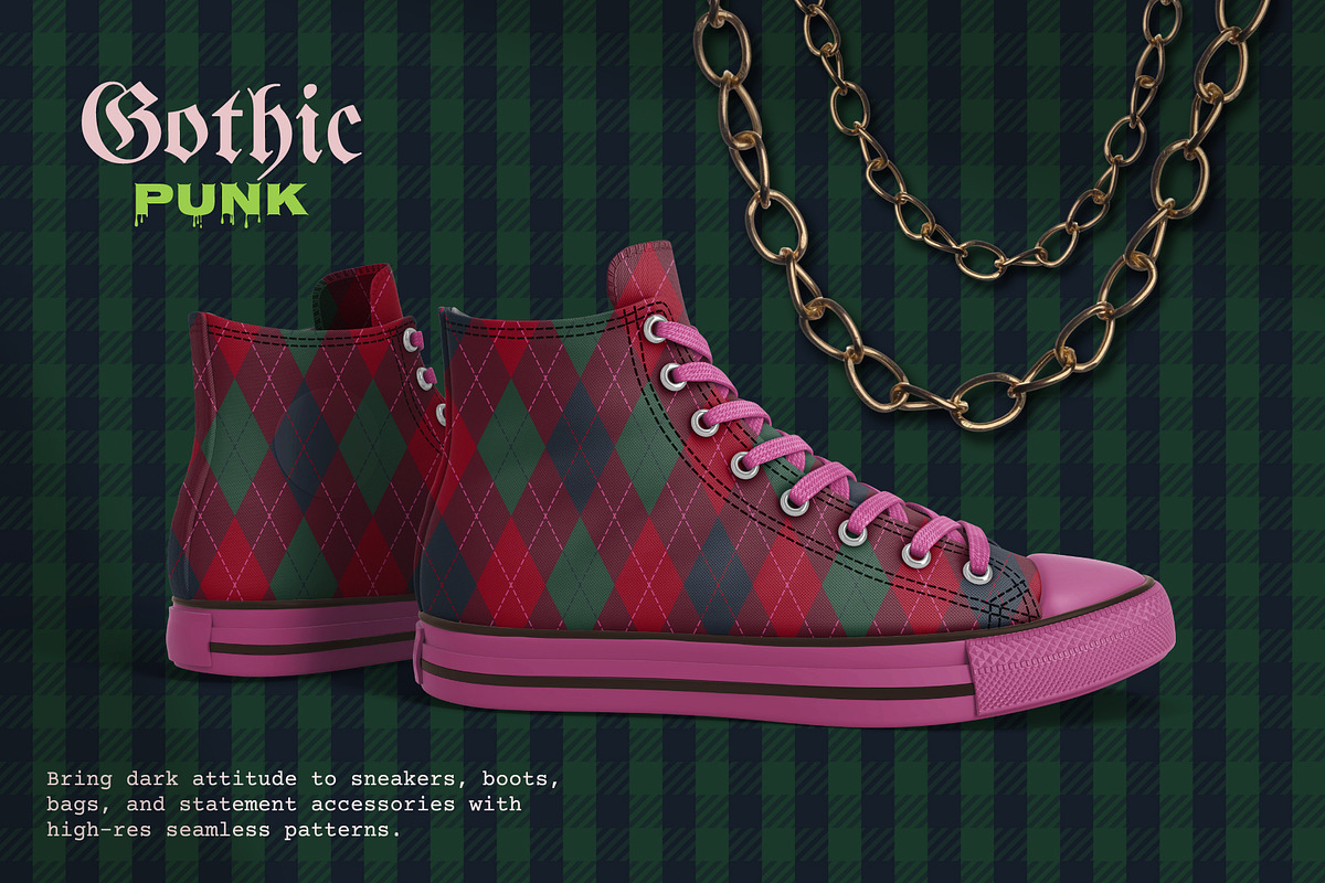 100 Gothic & Punk Tartan Patterns, a Pattern Graphic by IuliiaSavko (Photo 12 of 18)