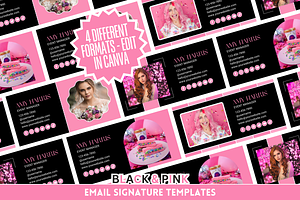 Black and Pink Email Signature, an Email Template by SunshineStudioBoutique