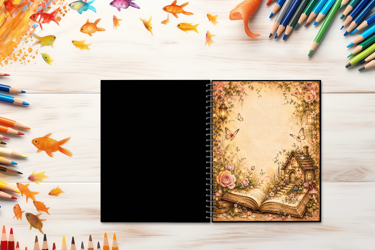 Vintage Fairy Garden Journal Pages, a Background Graphic by LA Design (Photo 8 of 10)
