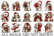 Whimsical Christmas Bunny Clipart, a Seasonal Illustration by Canvas Craft (Thumbnail 4 of 10)