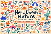 Hand Drawn Nature – 125 Elements, a Decorative Illustration by Anna Studio (Thumbnail 1 of 11)