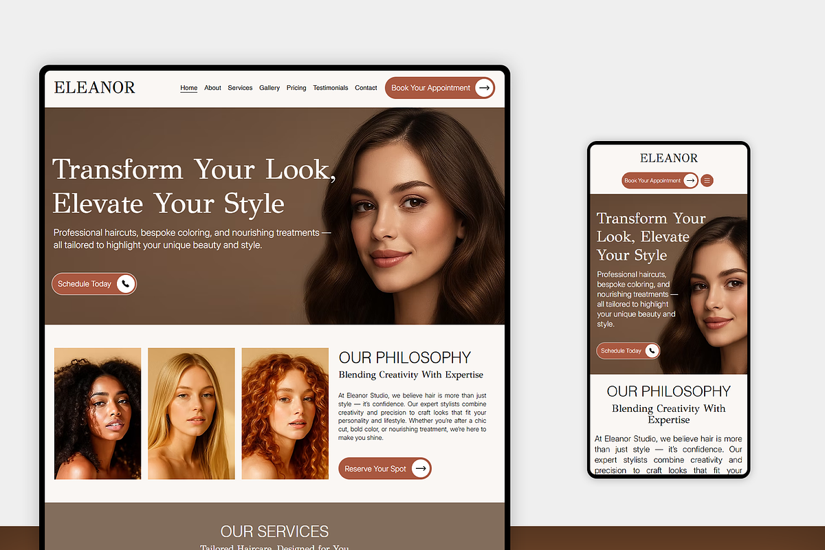 Hair Studio Wix Studio Website preview 4