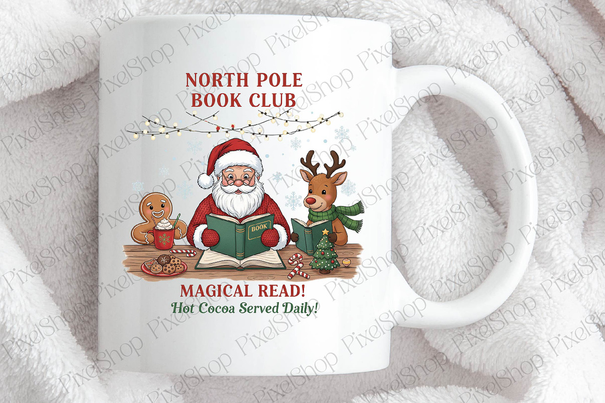North Pole Book Club-Book Lover PNG, an Illustration by DreamPrint404 (Photo 3 of 4)