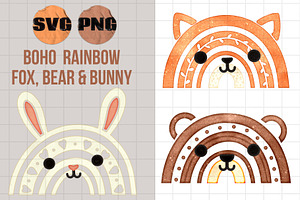 Boho Rainbow Woodland Animal Vectors