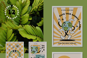 Groovy Earth Day Elements & Prints