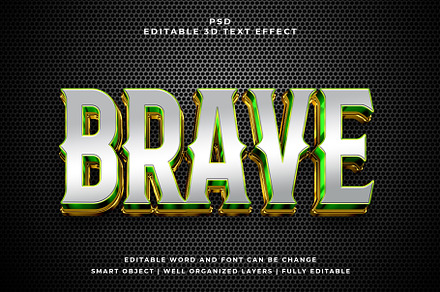 Brave 3d Editable Text Effect Style, a Layer Style Add-On by designermdnazir