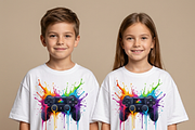 Rainbow Splash Game Controller, a Shirt Mockup by Vector Stall (Thumbnail 4 of 15)