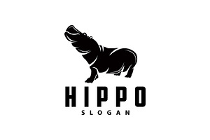Hippo logo vector simple silhouette, a Branding & Logo Template by Maylianaw28