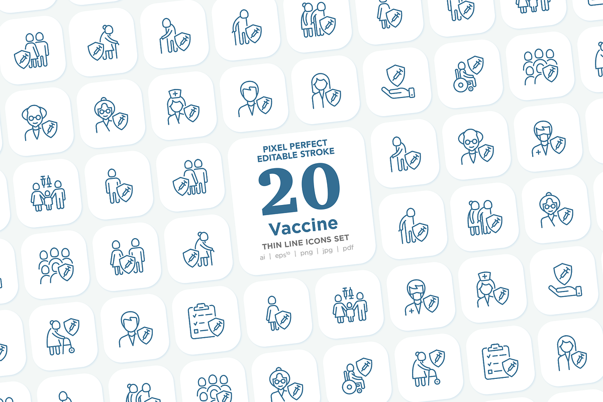 Vaccine | 20 Pixel Perfect Icons, an Outline Icon by Alex Blogoodf (Photo 1 of 10)