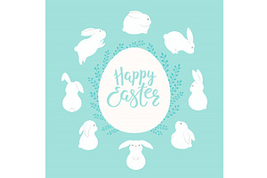 Easter bunnies, cute rabbits frame, an Object Illustration by sceptical cactus