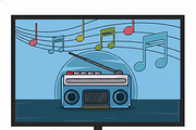 Retro Radio vector illustration, a Decorative Illustration by zyxroun shop (Thumbnail 2 of 3)
