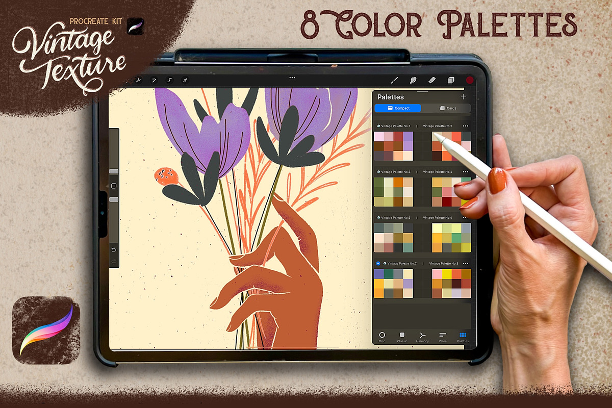 Vintage Texture Procreate Brush Kit, a Brush Add-On by The Pigeon Letters (Photo 9 of 9)