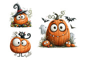Whimsical Quirky Pumpkins PNG, an Animal Illustration by Nicolle's Colorful Art (Thumbnail 5 of 5)