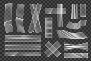 Transparent adhesive tape pieces, an Object Illustration by alexdndz