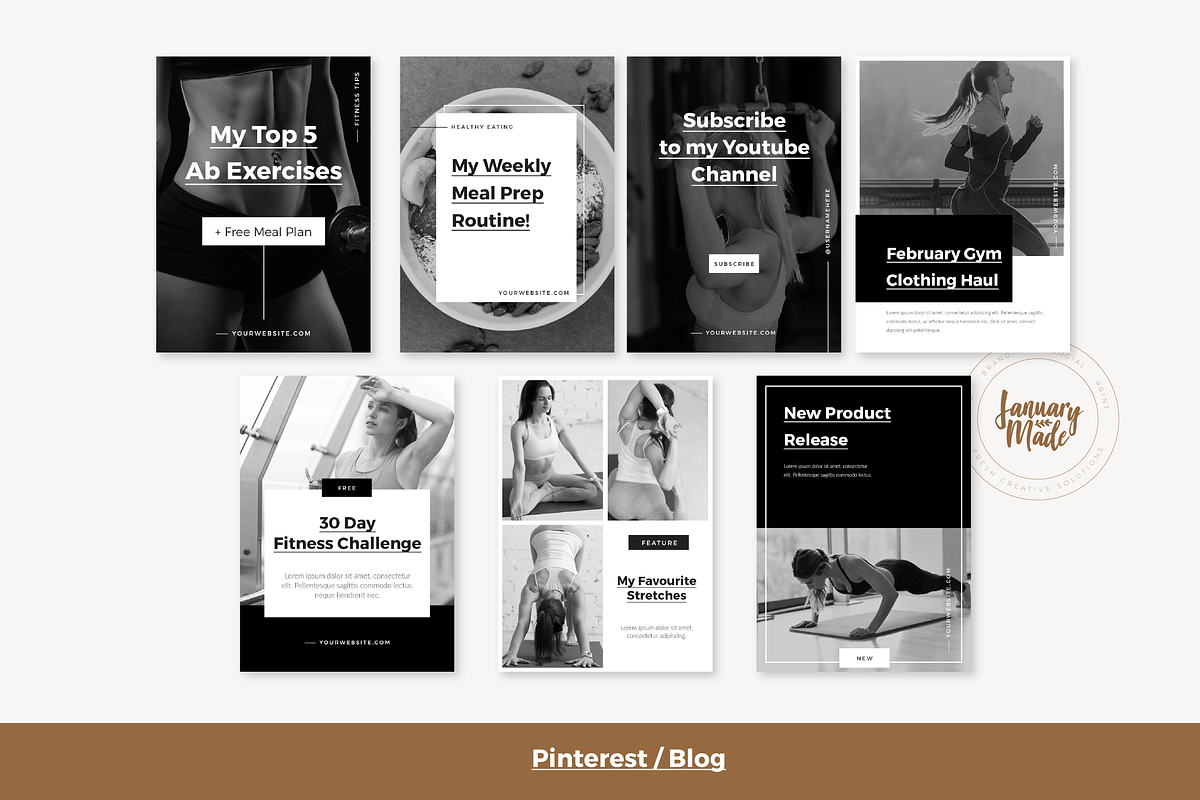 Fitness Social Media Template Bundle, a Social Media Template by January Made Design (Photo 3 of 7)