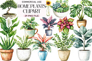 Watercolor Home Plants Clipart, an Illustration by Daily.Designs (Thumbnail 1 of 5)