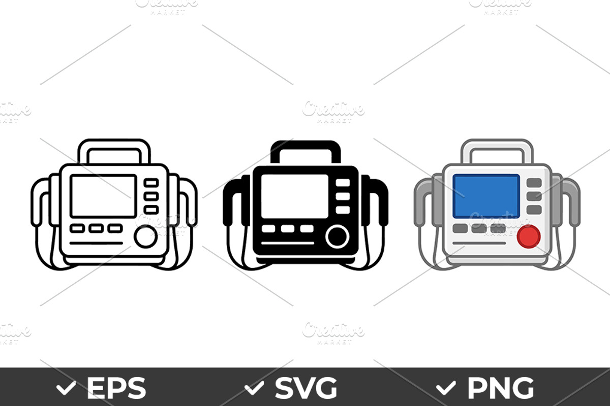 Defibrillator Device Vector Set, an Object Graphic by Artonix (Photo 1 of 3)