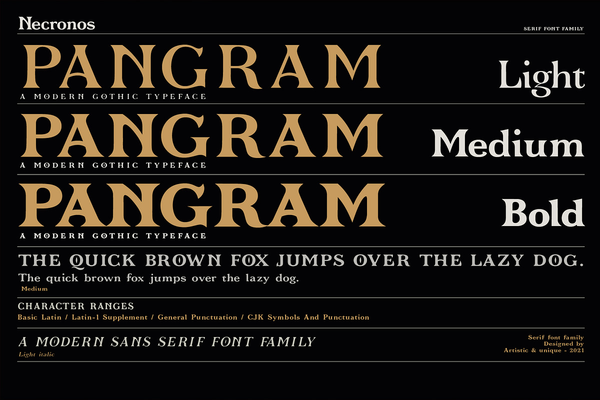 Necronos - Serif font family, a Serif Font by Artistic & Unique (Photo 15 of 15)