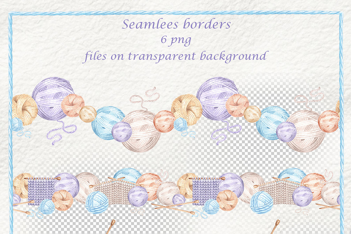 Whimsical threads watercolor clipart, a Decorative Illustration by susie-p-art (Photo 8 of 14)