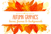 Autumn leaves frames and backgrounds, a Decorative Illustration by Anna's Creative Store (Thumbnail 1 of 4)