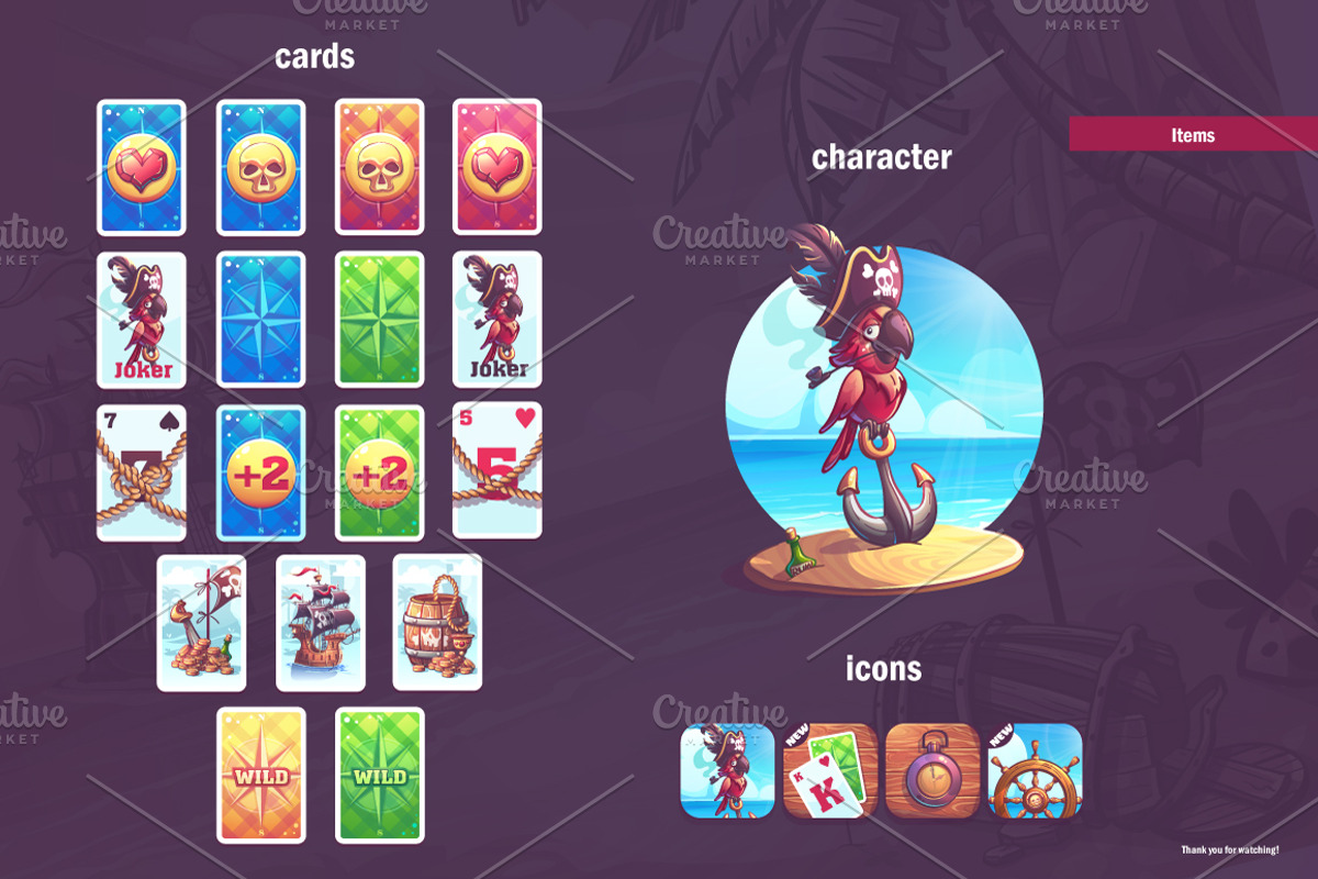Solitare Pirates - Casual Game UI, an UI Kit Template by Nearbirds (Photo 12 of 12)