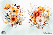 Watercolor Flower Clipart Bundle PNG, a Decorative Illustration by danishgraphics (Thumbnail 4 of 6)