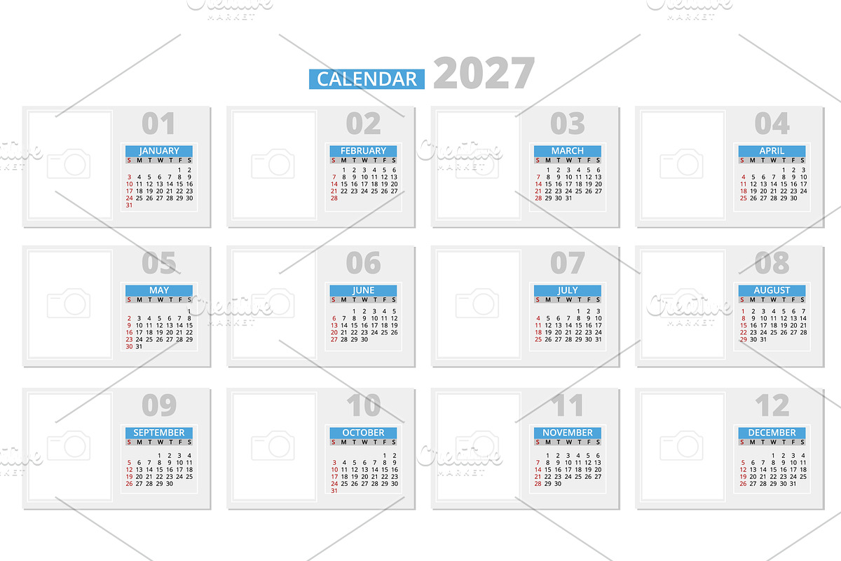 Yearly wall calendar pages. Simple, a Finance Illustration by YummyBuum