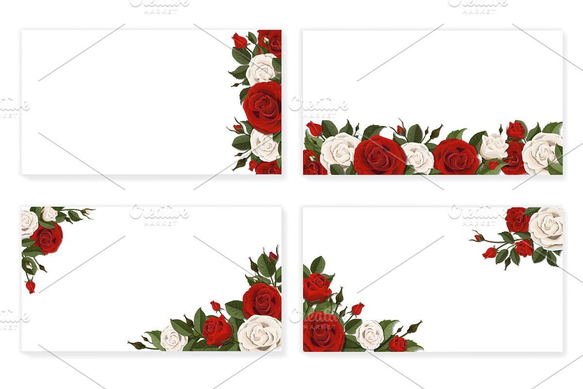 Set of white and red vector roses, an Illustration by belander (Photo 6 of 10)
