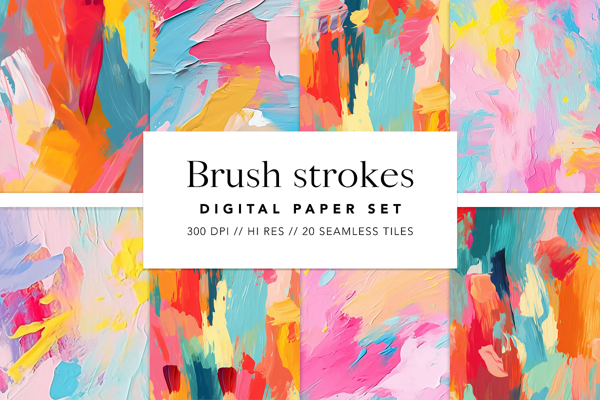 Brush Strokes - Seamless Backgrounds, a Pattern Graphic by Studio C (Photo 3 of 5)
