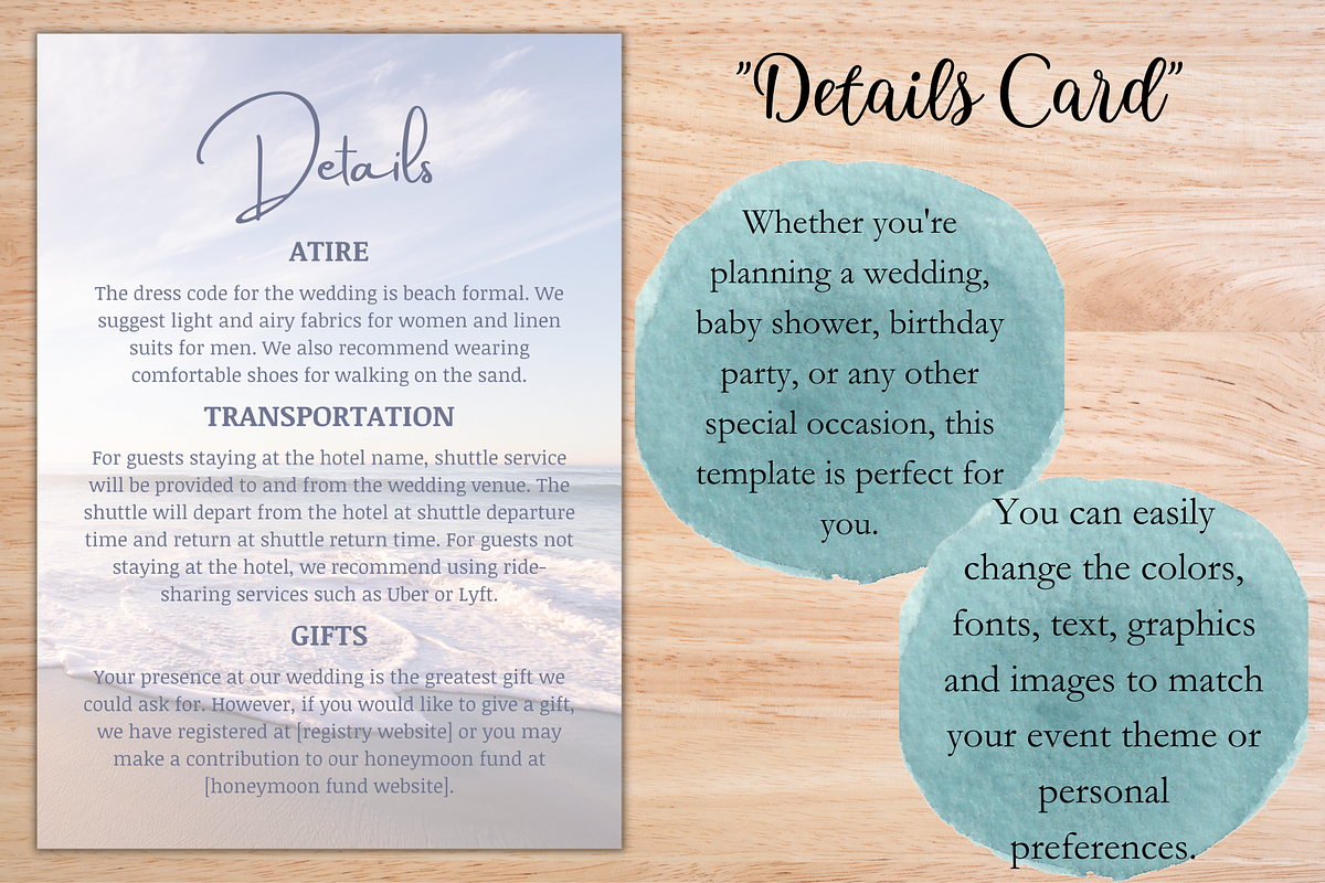 Beach Wedding Invitation Template, an Invitation Template by Talentex Invitations (Photo 3 of 4)