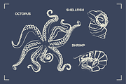 SEAFOOD (30+ illustrations), a Food Illustration by Bonfloret Studio (Thumbnail 5 of 9)