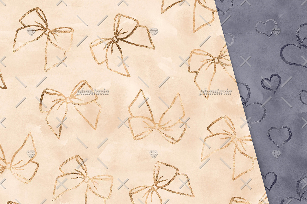 Valentines Day Basic Papers, a Pattern Graphic by Phantasia Design (Photo 2 of 5)