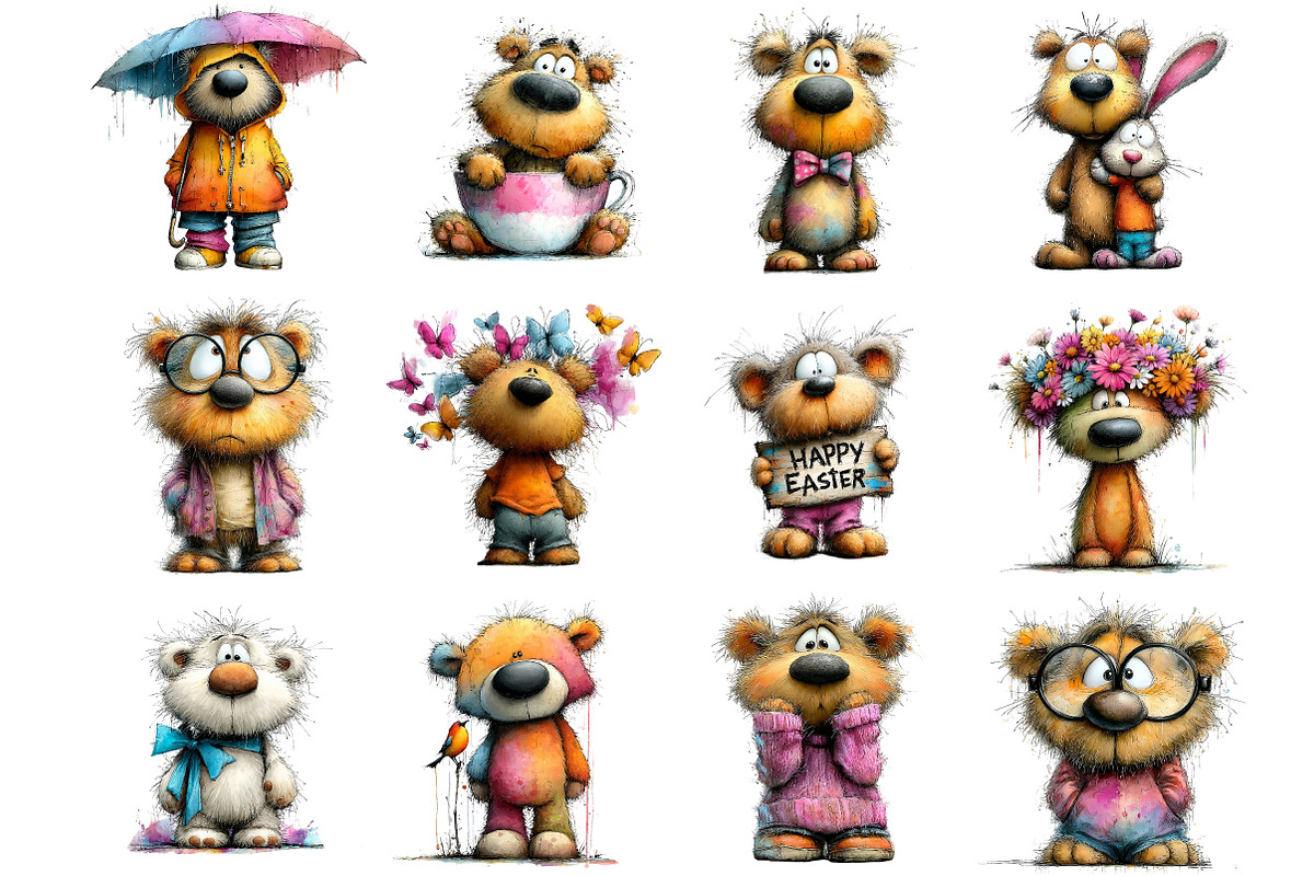 Easter Teddy Bear Clipart, an Illustration by DreamArtGraphic (Photo 3 of 5)