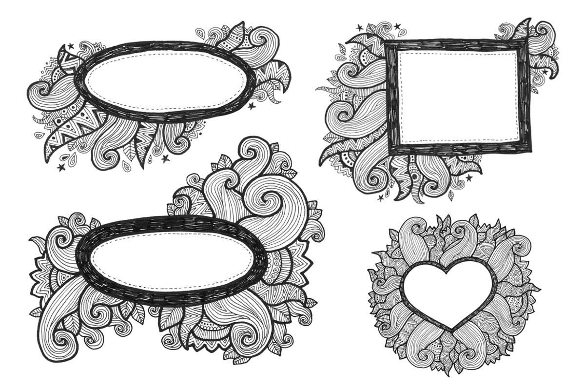 Hand drawn frames set preview 4