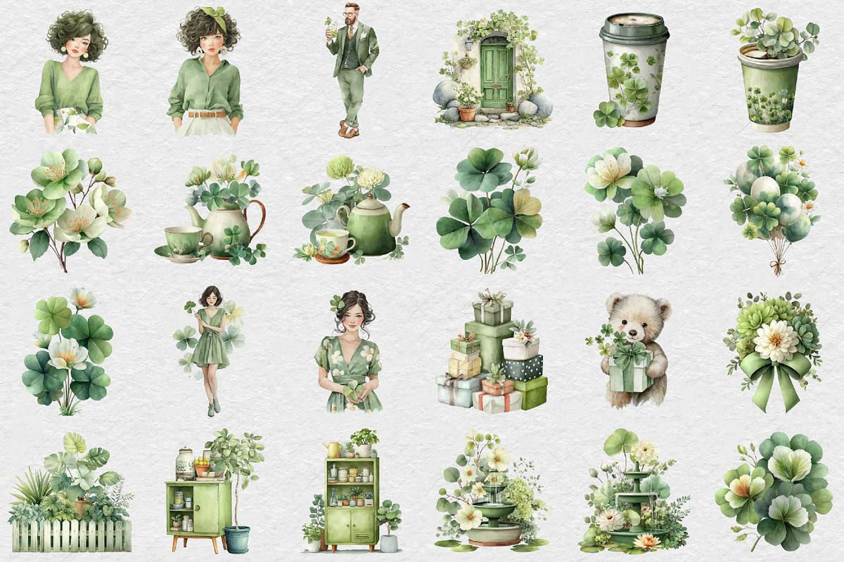 St Patricks Day Clipart Bundle, an Illustration by DreamCafeArt (Photo 3 of 6)