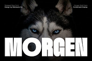 Morgen – Bold Condensed Display Font, a Sans Serif Font by Mahesans Co (Thumbnail 1 of 10)