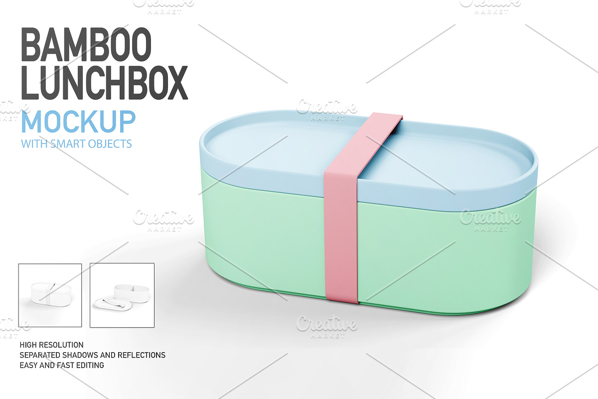 BAMBOO LUNCHBOX MOCKUP (only color), a Product Mockup by Moonlight Creative (Photo 1 of 8)