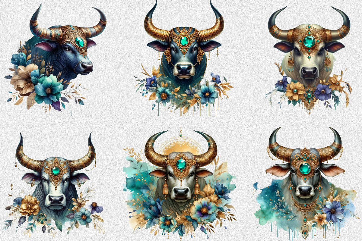 Watercolor Highland Cow PNG Clipart, a Seasonal Illustration by Craft Nest (Photo 4 of 6)