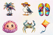 Cute Summer beach Clipart, an Illustration by CreationArt (Thumbnail 8 of 9)