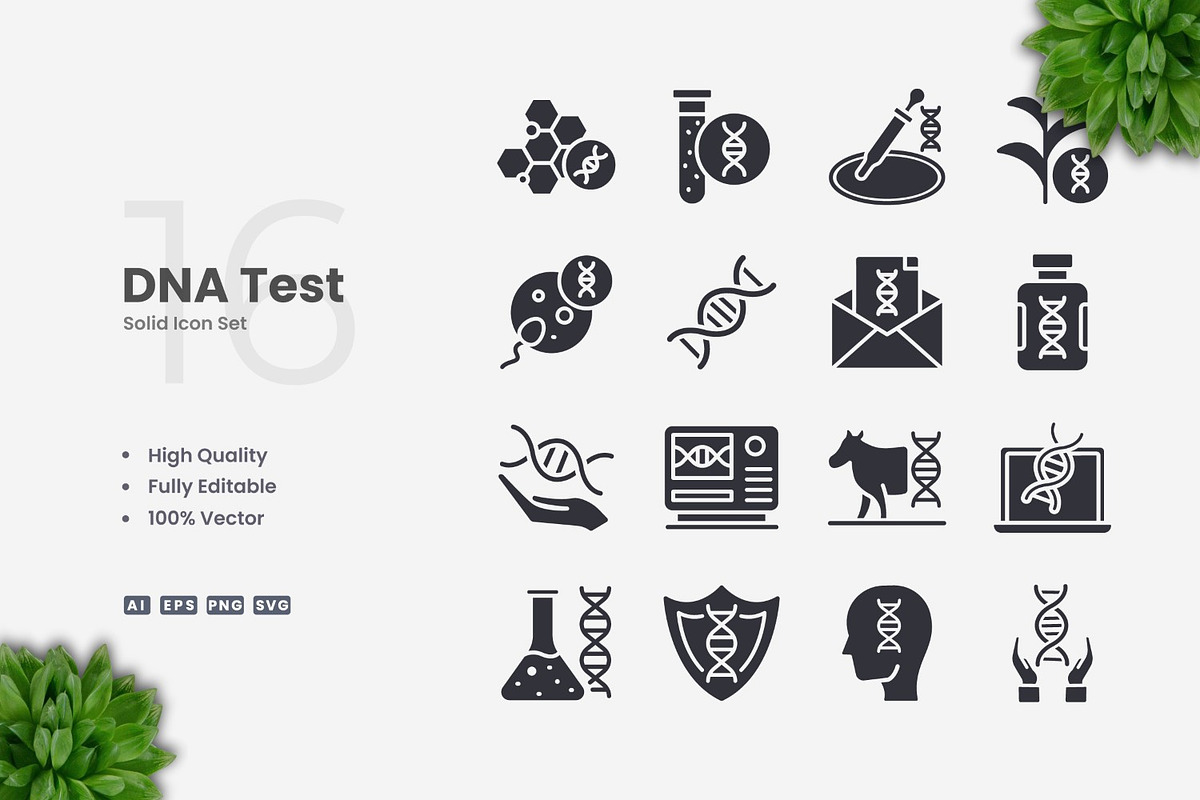 Dna Test Solid Icons, an Icon by Upnowgraphic