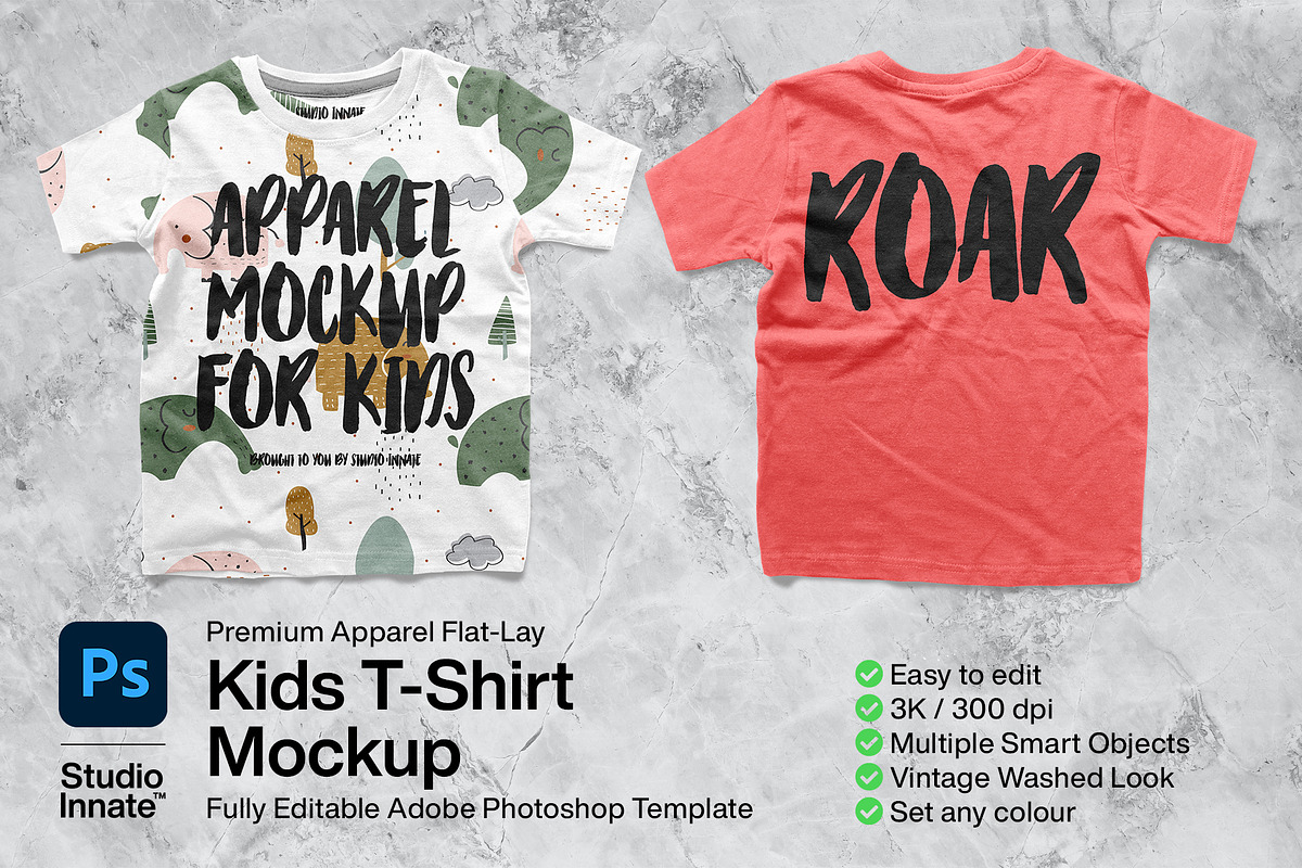 Kids T-shirt Mockup, a Books & Magazine Mockup by Studio Innate (Photo 1 of 5)