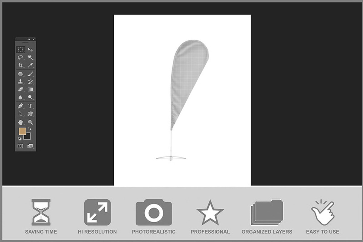 Real Estate Feather Flag Mockup, an Advertising Mockup by Bruno's Shop (Photo 2 of 3)