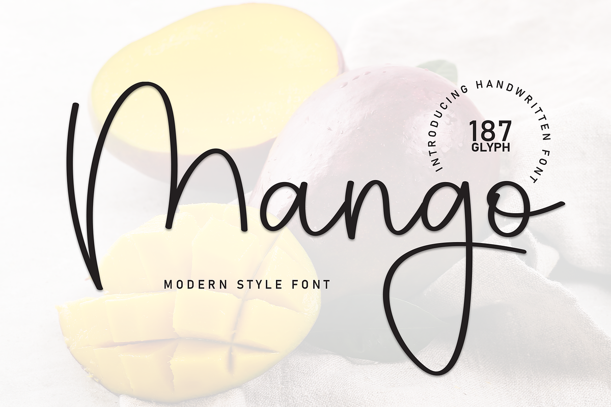 Mango | Script Font, a Handwritten Font by Scratchones (Photo 1 of 9)